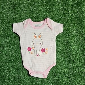 Pink Striped Bunny Onsie